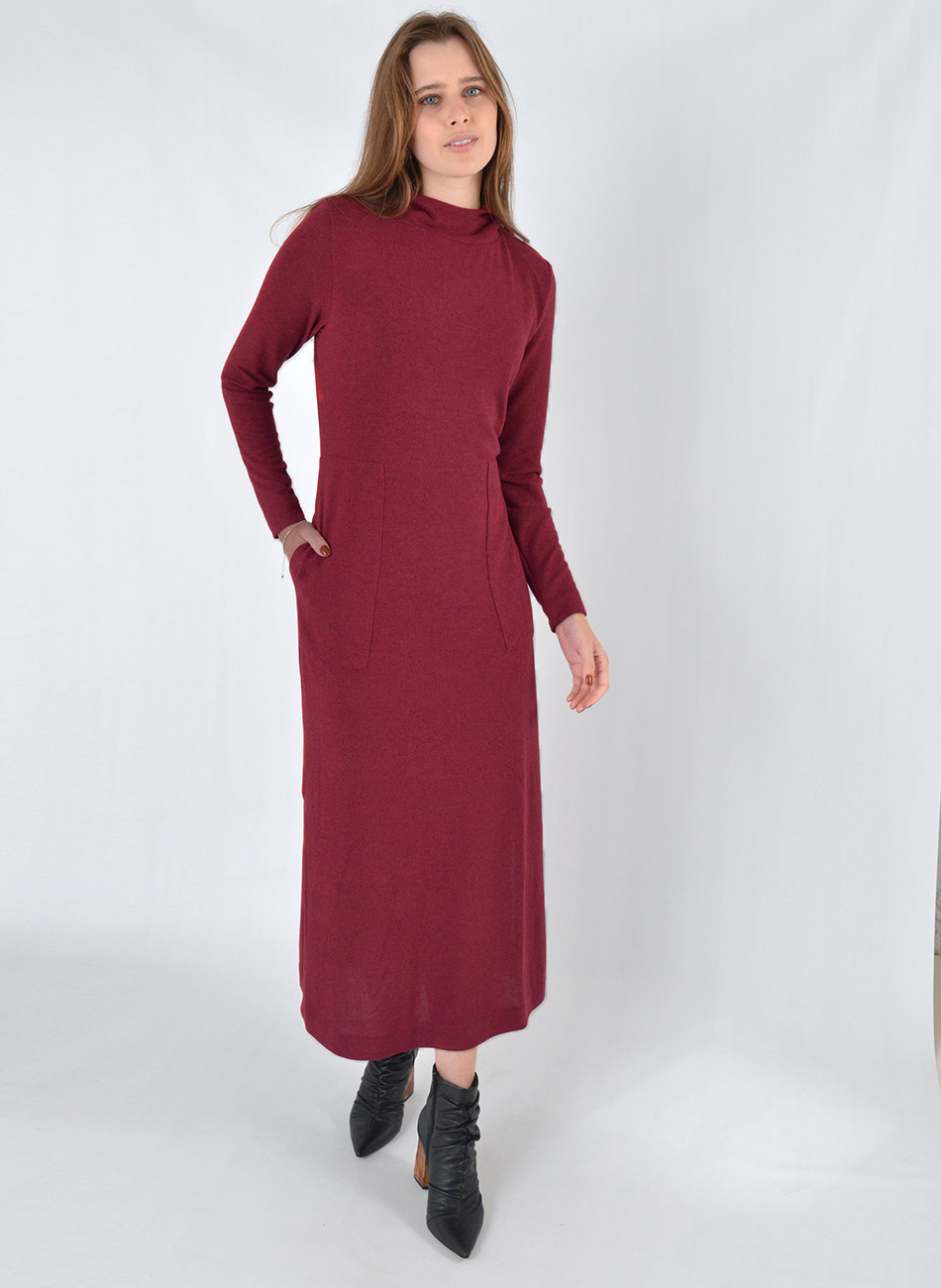 Vestido Longo Cor Bordo Declari - Foto 1