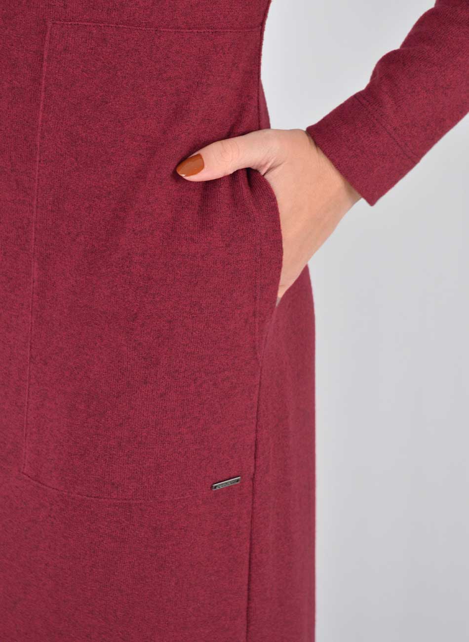 Vestido Longo Cor Bordo Declari - Foto 2