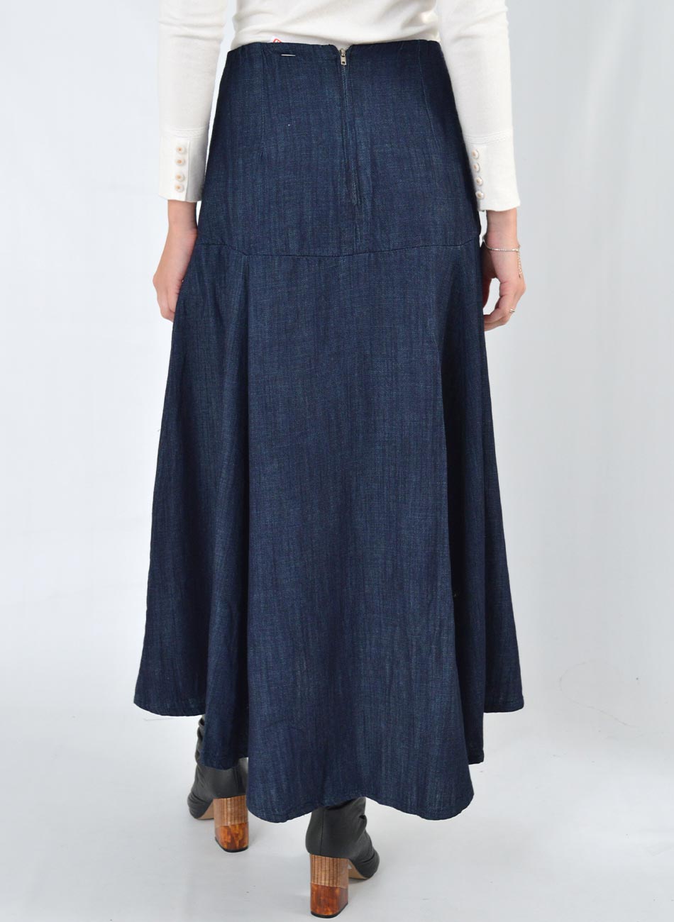 Saia Midi Jeans Gode Elanova - Foto 2