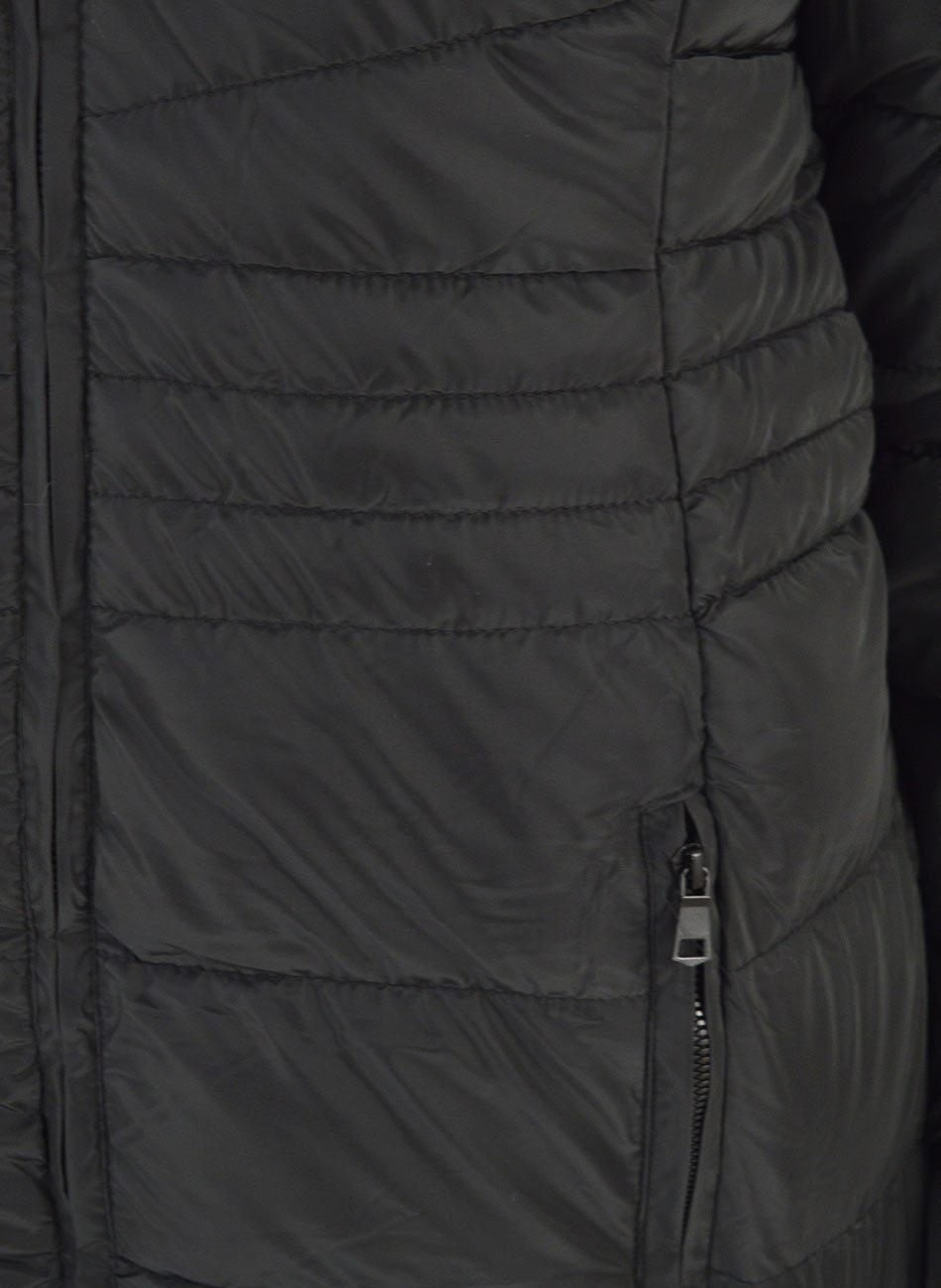 Jaqueta Estofada Capuz Pele Safira Fashion Cor Preto - Foto 4