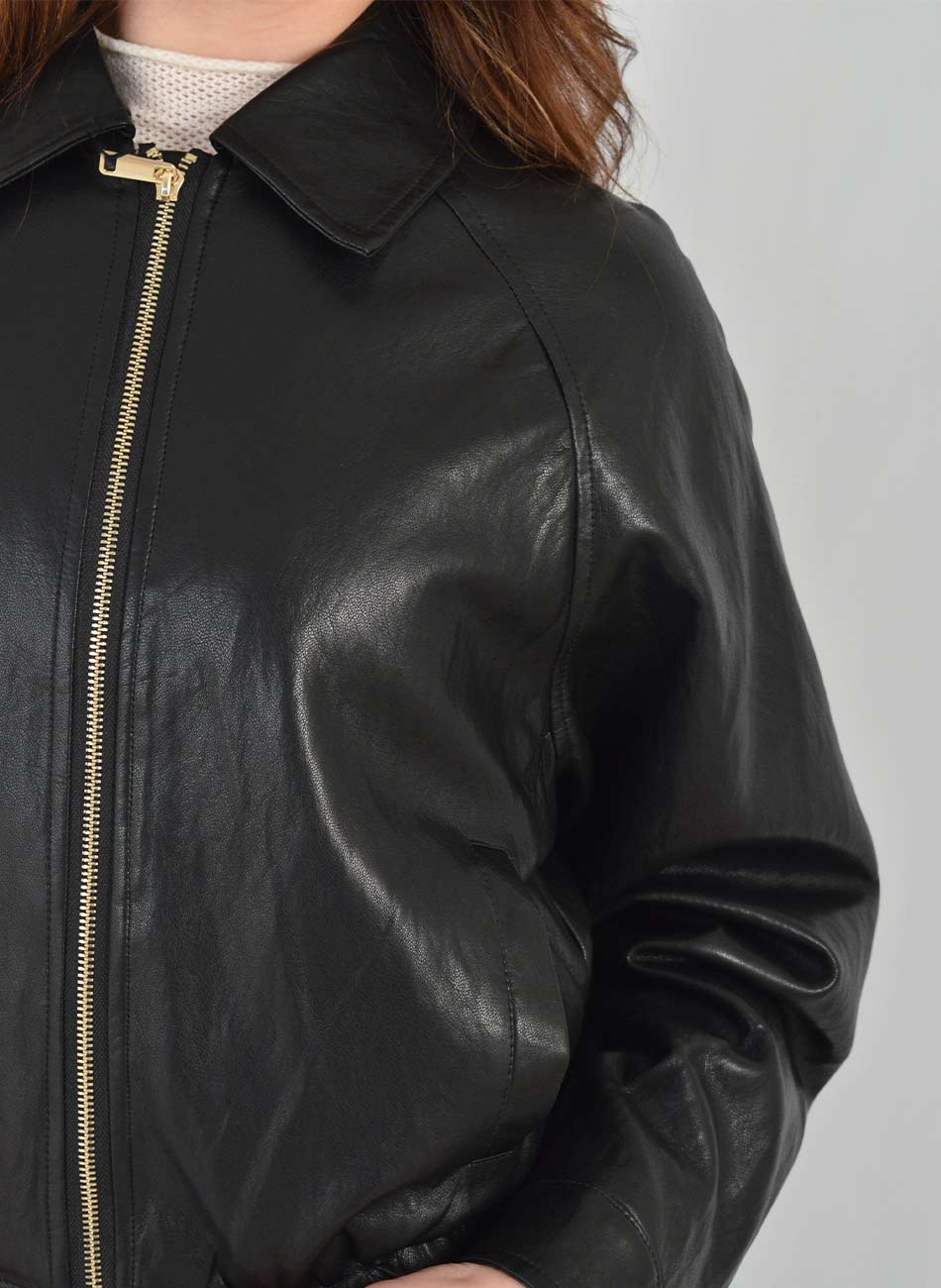Jaqueta Bomber PU Cor Preto Pellini - Foto 3