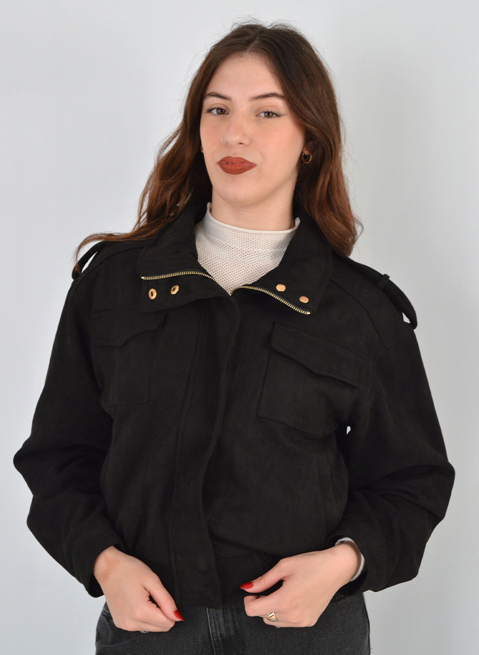 Jaqueta Bomber Suede Preto Pellini - Foto 2