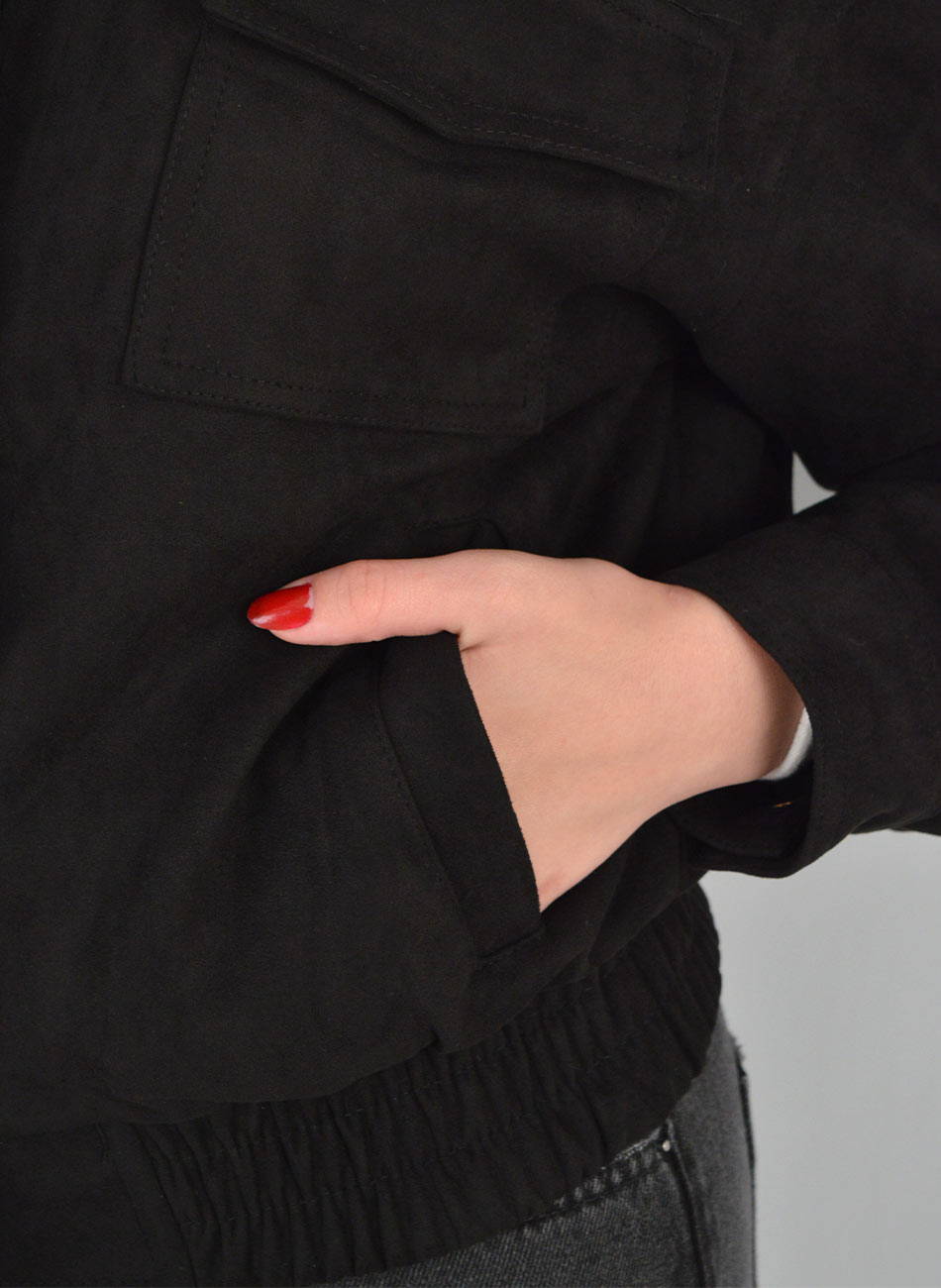 Jaqueta Bomber Suede Preto Pellini - Foto 3