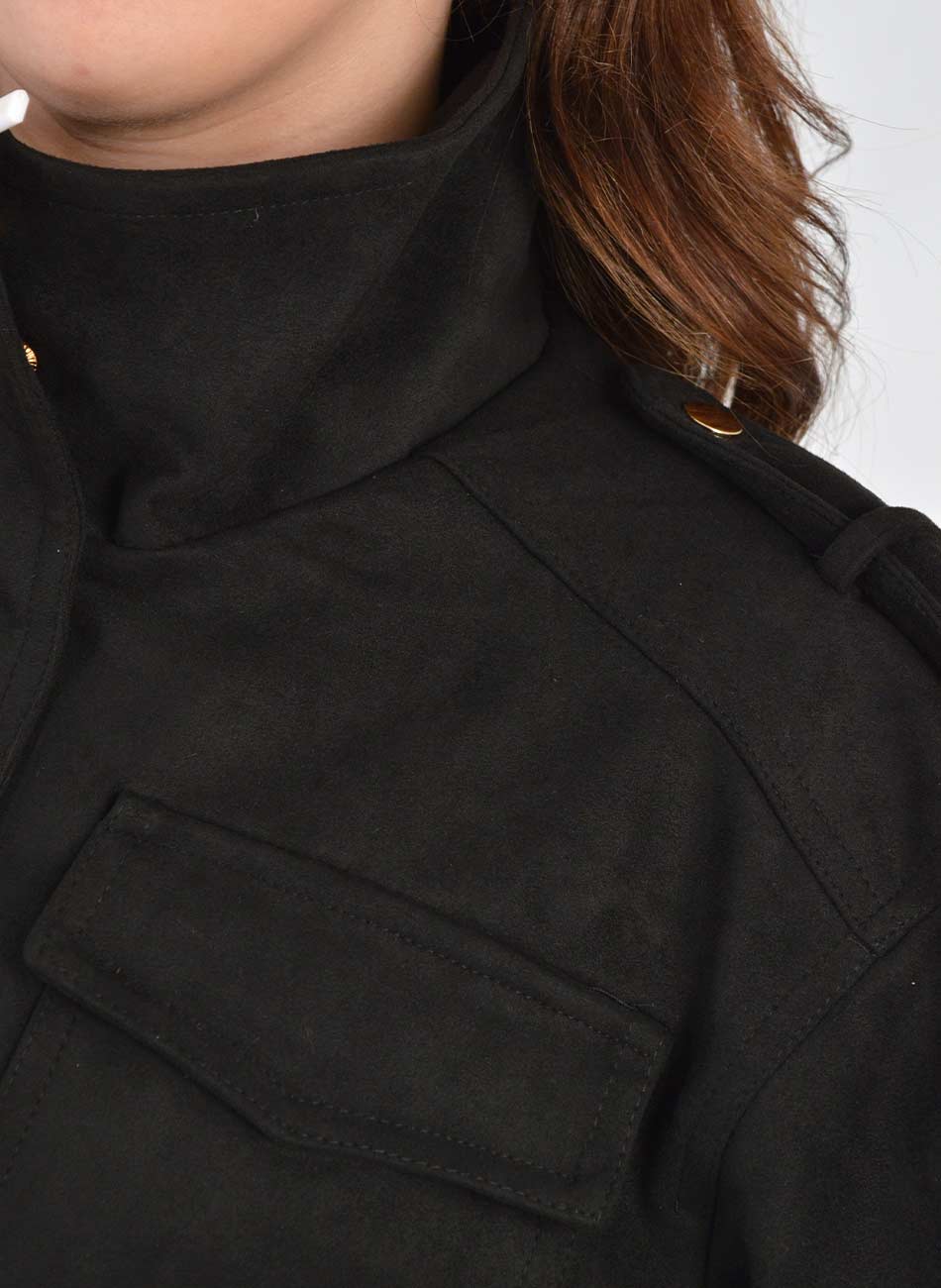 Jaqueta Bomber Suede Preto Pellini - Foto 4