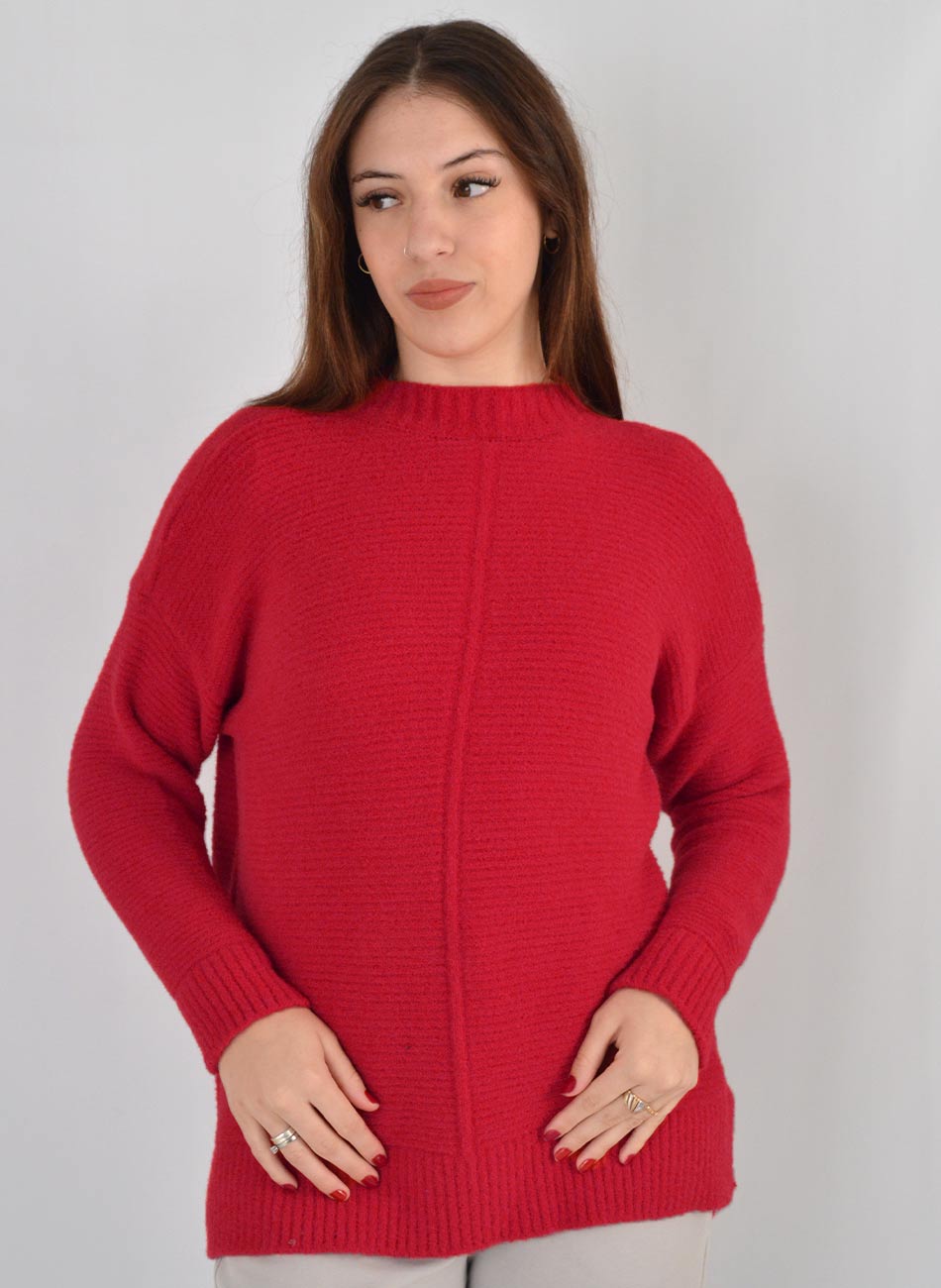 Blusa Alongada Fio Pluma Cor Vermelho Degli Uffizzi  - Foto 1