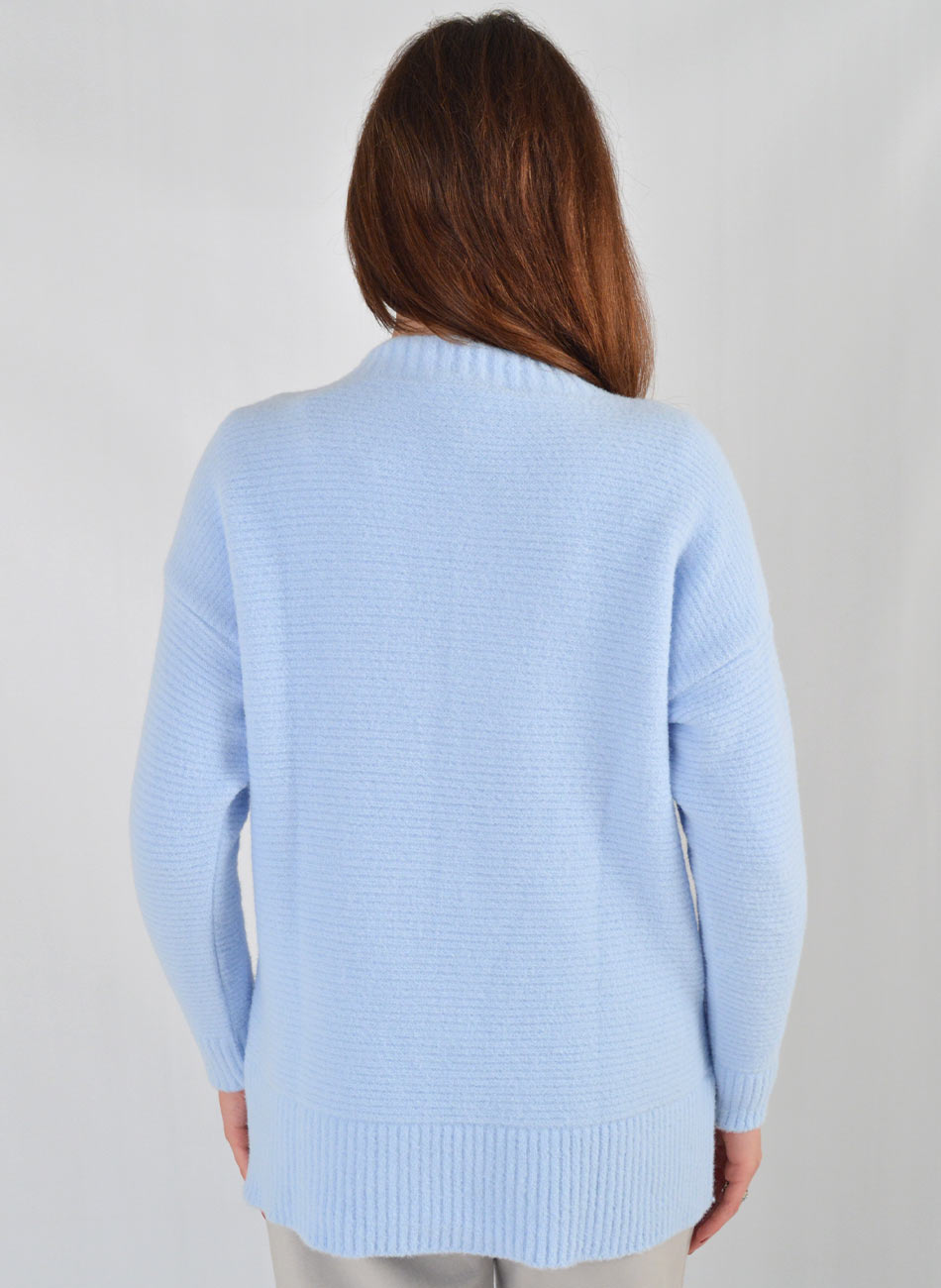 Blusa Alongada Fio Pluma Cor Azul Degli Uffizzi  - Foto 4
