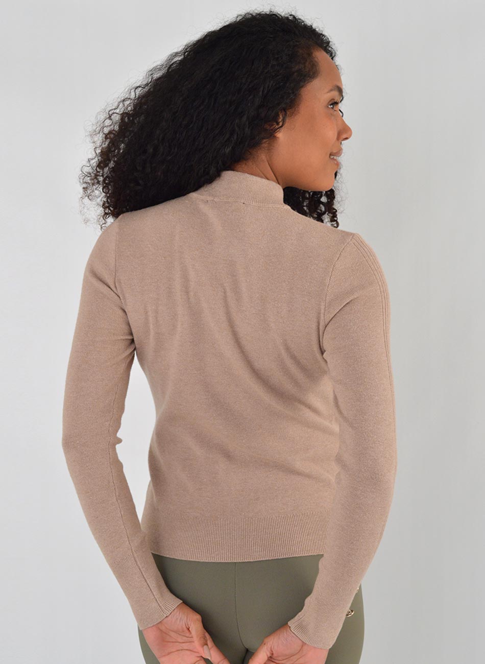Blusa B�sica Promo Alpelo Areia Gola - Foto 2