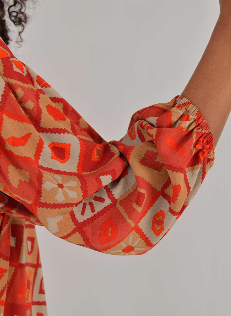 Vestido Curto Estampa Fuxico Cant�o - Foto 5
