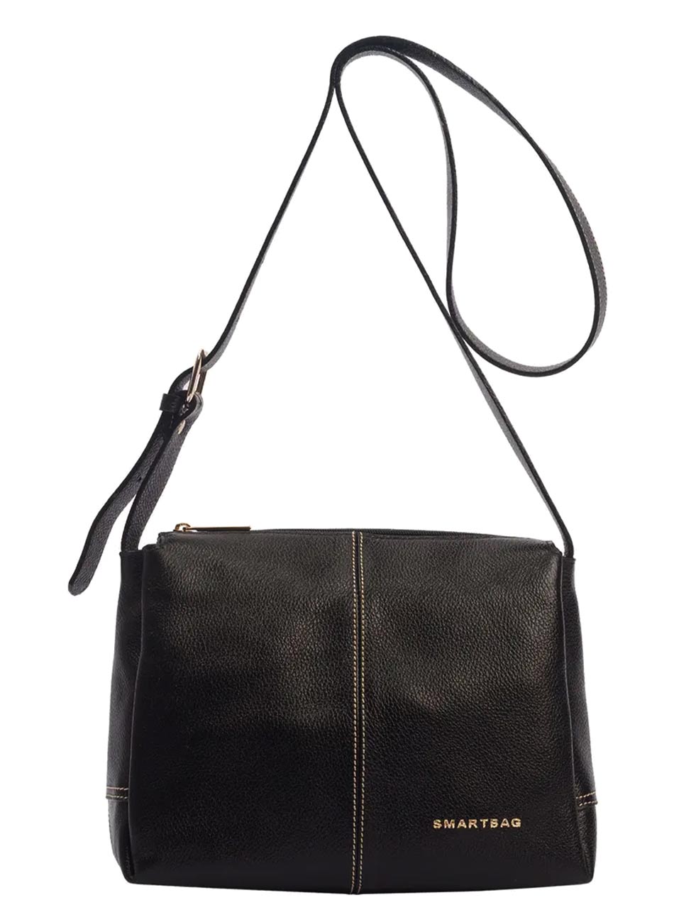 Bolsa Transversal Couro Preto Smartbag  - Foto 1