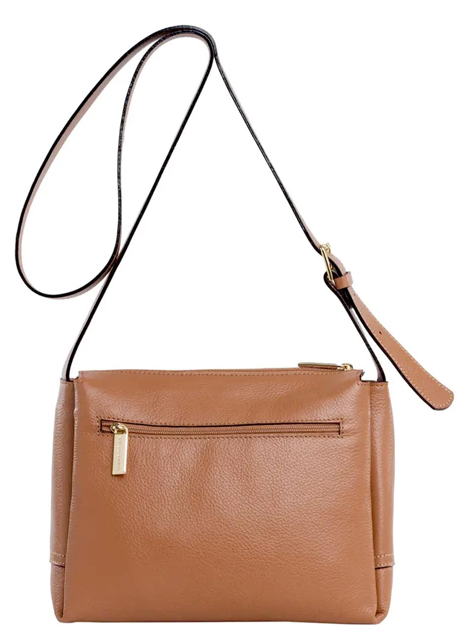 Bolsa Transversal Couro Caramelo Smartbag - Foto 3