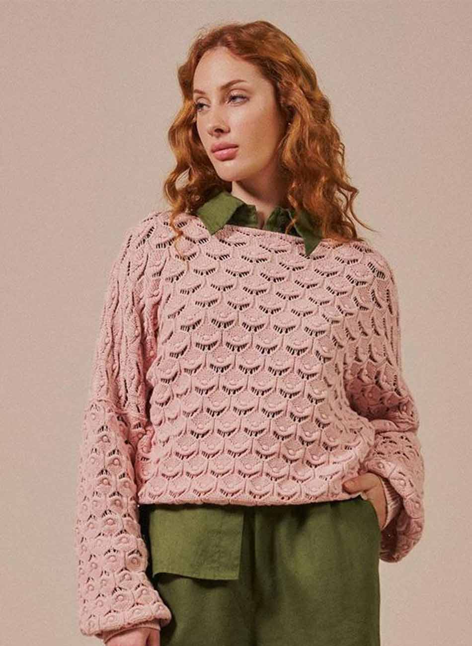 Blusa Tricot Ponto Ostra Biamar Rose - Foto 1