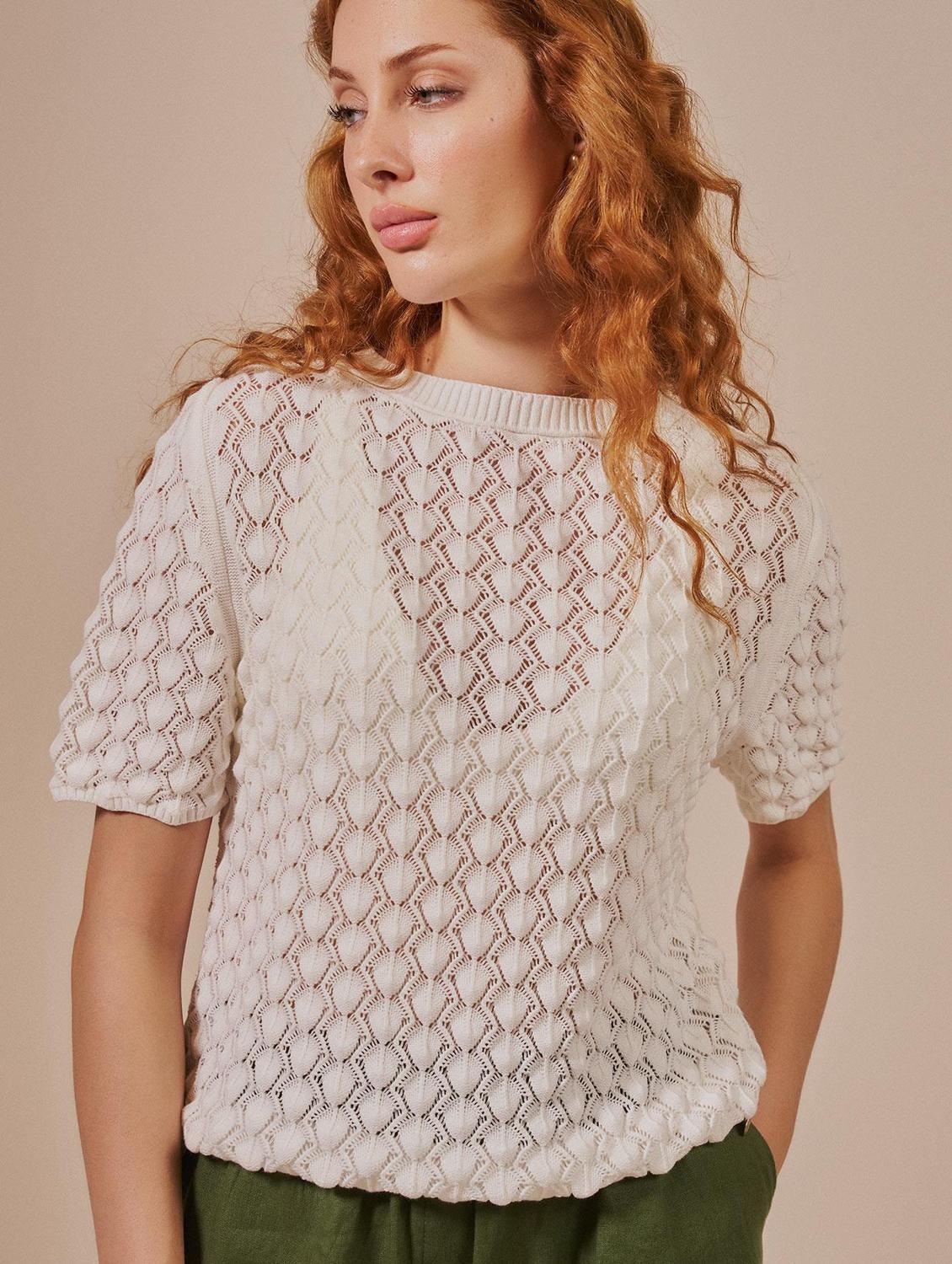 Blusa em Ponto Vazado Biamar Algod�o - Foto 1