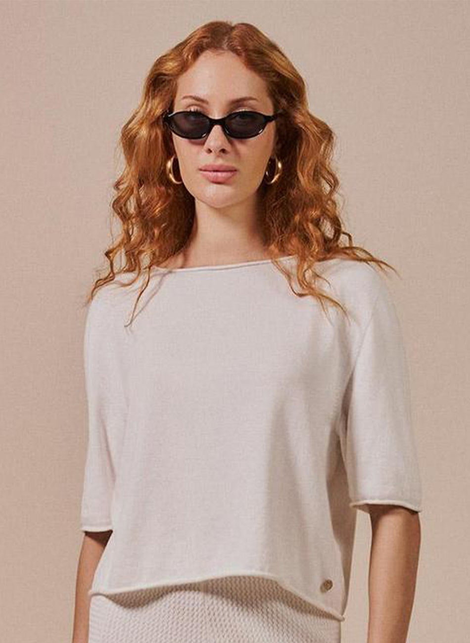 Blusa B�sica Decote Canoa Biamar Algod�o - Foto 2