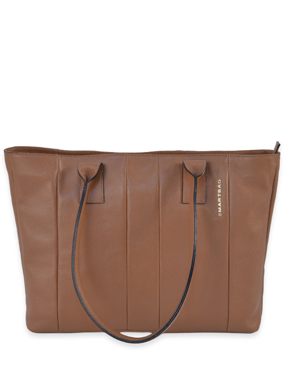 Bolsa Grande de Couro Caramelo Smartbag - Foto 2
