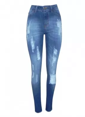 Calça Jeans Skinny Destroyed Chopper