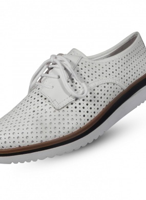 Oxford Couro Flatform Giulia Domna Branco