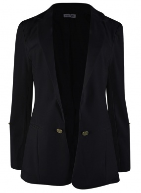 Blazer Sem Fechamento Donna Ritz Cor Preto