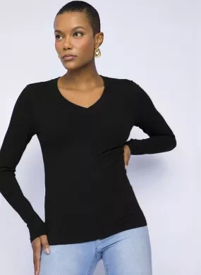 Blusa Viscolycra Canelada Flor de Lis Preto - Foto 2