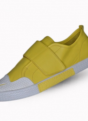 T�nis Couro Slip On Velcro Orcade Amarelo - Foto 3