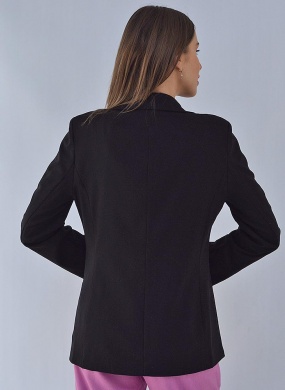 Blazer Sem Fechamento Donna Ritz Cor Preto - Foto 4