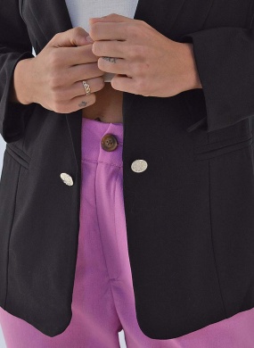 Blazer Sem Fechamento Donna Ritz Cor Preto - Foto 5
