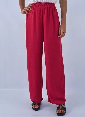 Calça Pantalona Viscolinho Cantão cereja - Foto 1