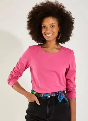 Blusa Algodão Cantão Cor Pink - Foto 1