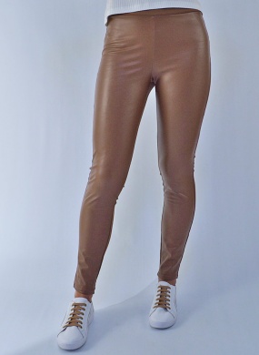 Legging Couro Fake Gatos e Atos Caramelo - Foto 1