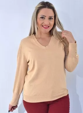 Blusa Malha Plus Decote 
