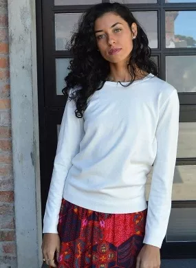 Blusa Malha Básica Miose Cor Off White  - Foto 4