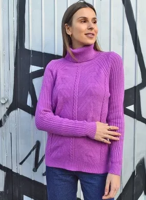 Blusa Gola Alta Malha Miose Violeta - Foto 1