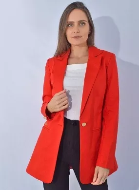 Blazer Alongado Sarja Trappiche Vermelho - Foto 1