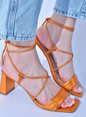Sand�lia Couro Tabita Laranja - Foto 4