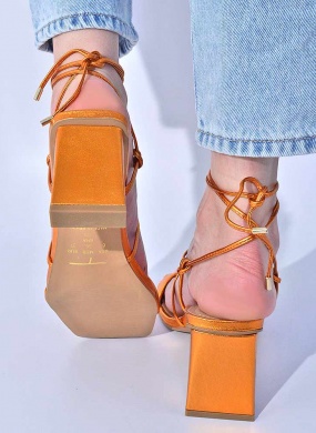 Sand�lia Couro Tabita Laranja - Foto 5
