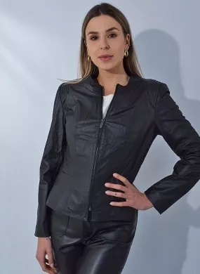 Jaqueta Couro Legítimo Trappiche Preto - Foto 4