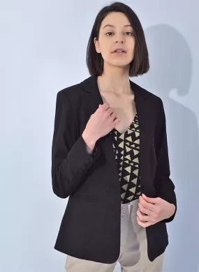 Blazer em Linho Trappiche Cor Preto - Foto 1