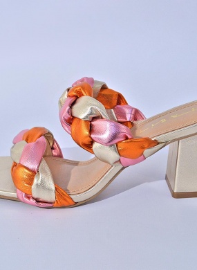 Sand�lia Couro Tabita Champagne - Foto 1