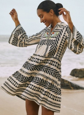 Vestido sales boho preto
