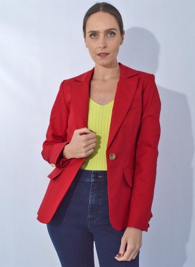 Blazer Alfaiataria Sarja Trappiche Cor Vermelho - Foto 1
