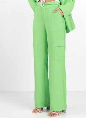 Cal�a Alfaiataria Wide Leg Flor de Lis Ma�a Verde - Foto 1