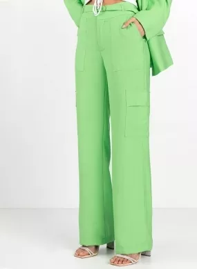 Calça Alfaiataria Wide Leg Flor de Lis Maça Verde - Foto 1