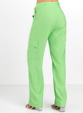Cal�a Alfaiataria Wide Leg Flor de Lis Ma�a Verde - Foto 2