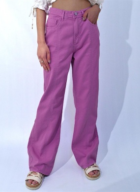 Cal�a Sarja Wide Leg Flor de Lis Orquidea - Foto 1