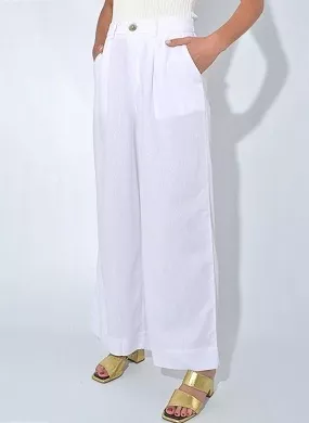 Calça Alfaiataria Linho Cantão Branca - Foto 1
