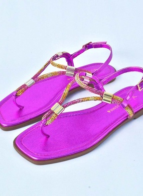 Sand�lia Rasteira Giulia Domna Cor Orqu�dea - Foto 1