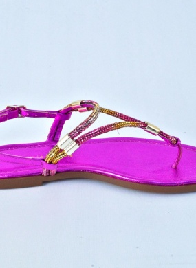 Sand�lia Rasteira Giulia Domna Cor Orqu�dea - Foto 4