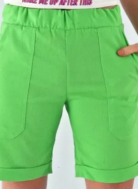 Bermuda Viscolinho com Elástico Degli Uffizzi Cor Verde - Foto 1