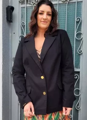 Blazer Plus Size Sarja Trappiche Cor Preto - Foto 4