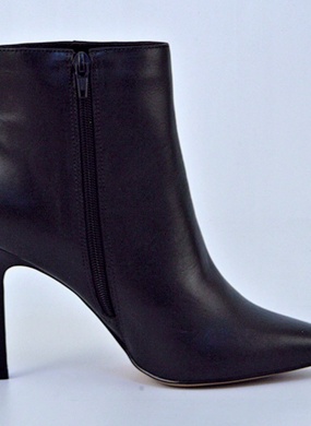 Bota Couro Preta Cano M�dio Bico Fino - Foto 4