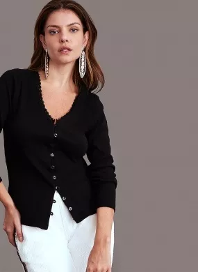 Blusa Ribana de Botões Preta Reserva Natural  - Foto 1